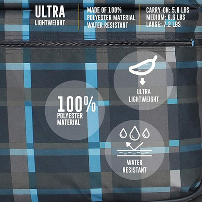 LUCAS Designer Luggage Collection - Expandable 24 Inch Softside Bag - Durable Mid-sized Ultra Lightweight Checked Suitcase with 8-Rolling Spinner Wheels (Old School Navy)