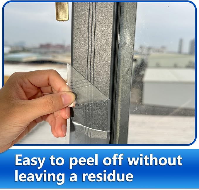 Transparent Window Weather Sealing Tape for Winter,2 Inch x 55 Yards Clear Insulation Seal Tape for Windows and Doors Waterproof Weatherproofing
