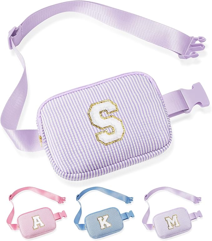 YOOLIFE Christmas Gifts for Girls Kids | Birthday Gifts for 3 4 5 6 7 8 9 10 11 12 13 Year Old Girl | Initial Fanny Pack Belt Bag Purse | Stocking Stuffers for Girls Teen Daughter Sister | Purple S