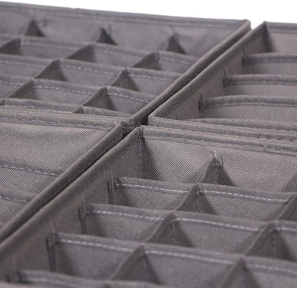 DIOMMELL 6 Pack Foldable Cloth Storage Box Closet Dresser Drawer Organizer Fabric Baskets Bins Containers Divider for Clothes Underwear Bras Socks Lingerie Clothing, M Grey 22-2000