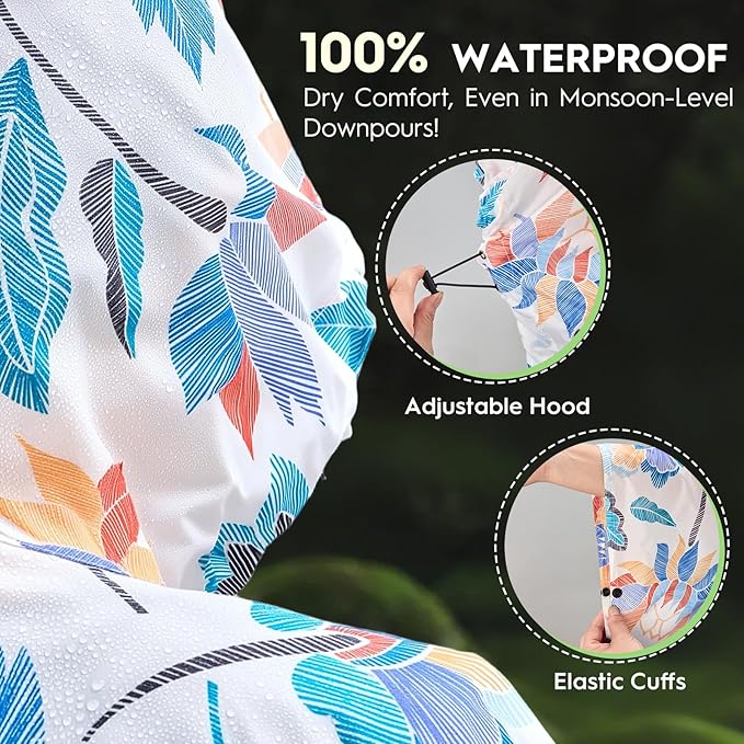 Bruvoalon 3-in-1 Rain Poncho with 1/4 Zip & Chest Pocket, Waterproof, Sunshade, Ground Mat for Adults & Youth Emergency