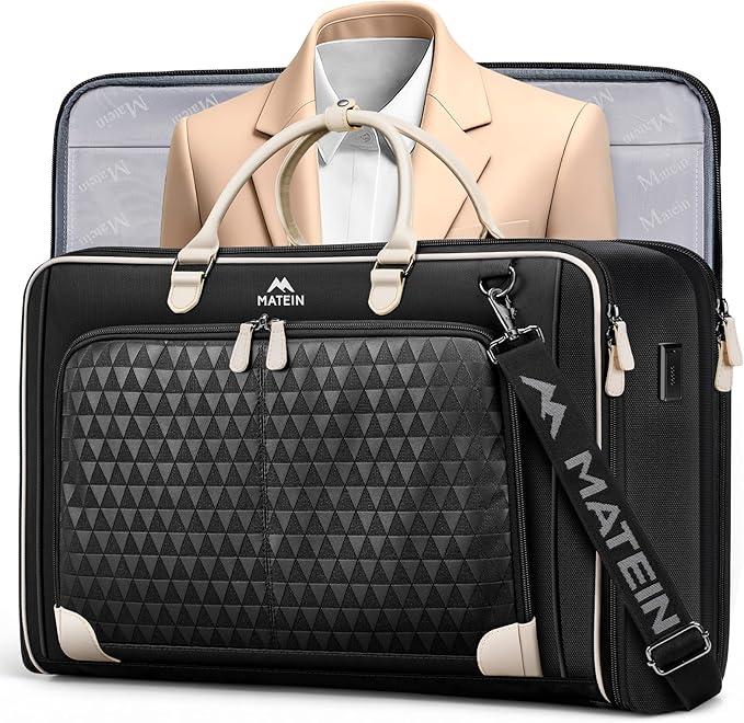 MATEIN Carry On Garment Bags for Airplanes, Travel Garment Bags for Women Up to 5 Suits with Aroma Pads & USB Port, Convertible Wrinkle Free Hanging Suit Carrier with Shoe Compartment Fit 15.6" Laptop