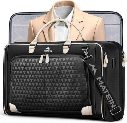 MATEIN Carry On Garment Bags for Airplanes, Travel Garment Bags for Women Up to 5 Suits with Aroma Pads & USB Port, Convertible Wrinkle Free Hanging Suit Carrier with Shoe Compartment Fit 15.6" Laptop
