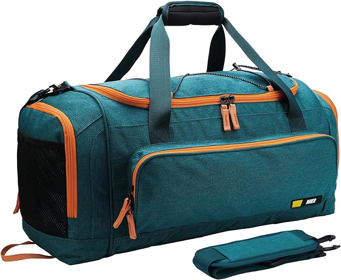 MIER Large Gym Bag for Men Sports Duffle Bag with Shoe Compartment 60L Lightweight Duffel Bags for Workout Fitness Travel