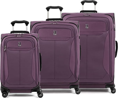 Travelpro Tourlite Softside 3-Piece Set, Expandable Luggage, 4 Spinner Wheels, Lightweight Suitcase, 21" Carry-On, 25" Checked Medium, 29 Check Large, Deep Purple