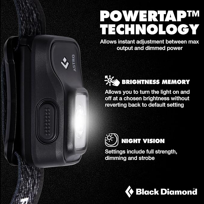BLACK DIAMOND Astro 300 Headlamp | 300 Lumens Brightness | 3X AAA Battery Operated (Included) | Compact & Lightweight | Graphite