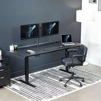 VIVO Electric 71 x 30 in Dual Motor Sit Stand Desk, Memory Height Adjustment, 2B Series, Black Top Black Frame, DESK-KIT-2B7B