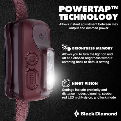 BLACK DIAMOND Spot 400-R Rechargeable Headlamp | 400 Lumens, Dimmable | Micro-USB Charging | Waterproof & Compact | Camping, Hiking, Running