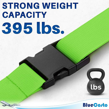 Luggage Straps for Suitcases - TSA Approved - Mixed Colors, 4 PK - Premium Nylon Belts for Suitcase, Briefcase & Travel Bag - Adjustable Strap Length 46" - 78"