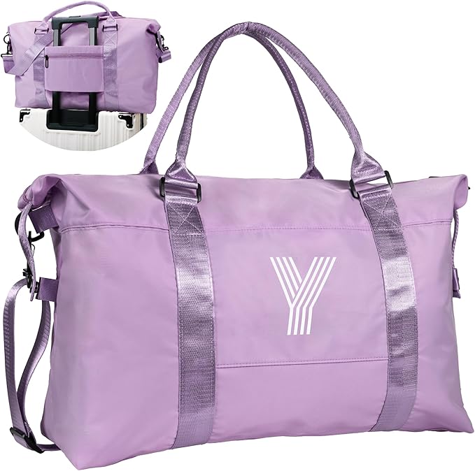 Gifts for Friends Female Mom, Initial Travel Duffel Bag, Gym Bag, Duffel Bag,Personalized Weekender Bag，Friend Wedding Girlfriend Birthday Gifts for Women Gifts for Teen Girls (Letter Y)