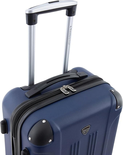 Travelers Club Chicago Hardside Expandable Spinner Luggage, Navy Blue, 20" Carry-On