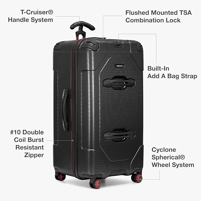 Traveler's Choice Maxporter II 30" Hardside Spinner Trunk Luggage, TSA Lock, Black