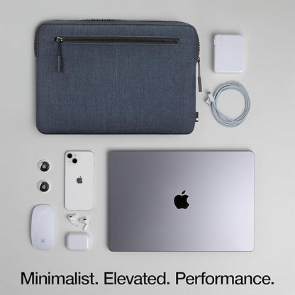Incase Compact Laptop Sleeve with Woolenex - 14" MacBook/Laptop and iPad/Tablet Sleeve, Computer Case and Cover, Lightweight, Weather Resistant, with Slip Pocket for Accessories - Heather Navy