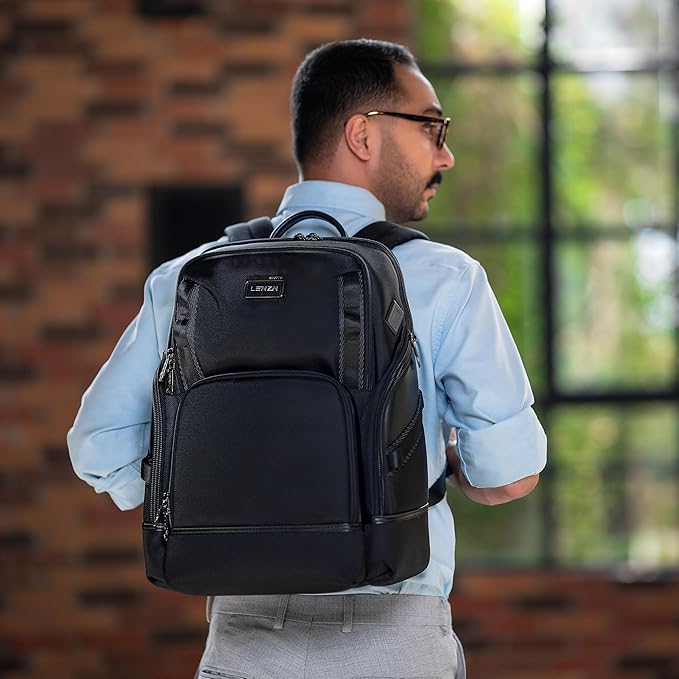 Laptop Business Backpack for Men & Women, Work Backpack Fits15.6 Inch, Premium Quality Travel Bag with USB Charging Port, Water-Resistant, Durable Nylon, Computer Bookbag with Multiple Pockets