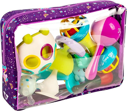 TSA Approved 5-Piece Diaper Bag Organizer Pouch Set Clear Waterproof TPU Kids Toiletry Storage Set Travel Packing Clutch Cube Bags for Baby Nursing