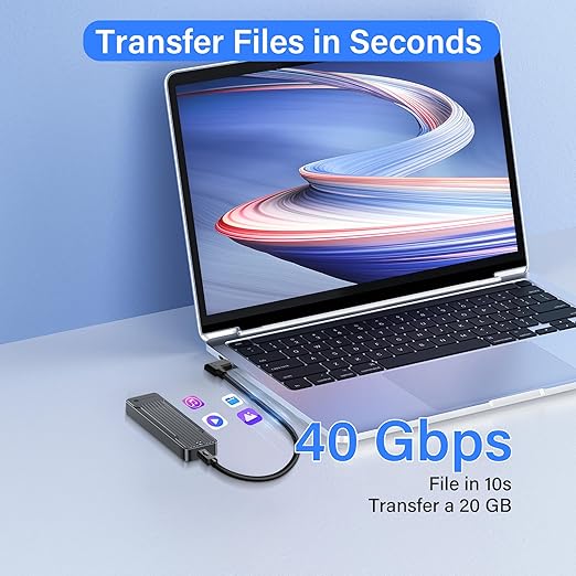 30CM USB 4.0 Type C Male to Male 90 Degree Cable, 240W Fast Charge, 40Gbps Data & 8K@60Hz Video, Compatible with Laptops, Phones, Tablets & More