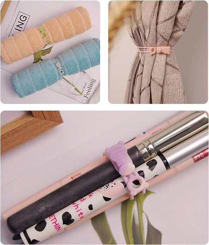10 colors of silicone cable ties +10 data cable fixers, suitable for binding headphones, charging cables, curtains and umbrellas. It is a good gift for families, schools and offices