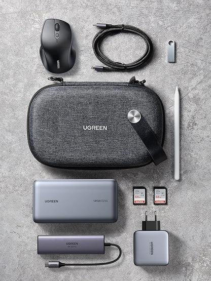 UGREEN Electronics Organizer Travel Case Cable Organizer Bag Waterproof Portable Storage Pouch for Charger, Cables, USB Flash Drive, Power Bank, Memory Card, Travel Accessories Black