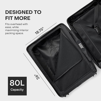 Checked Expandable - 24.5" Airline Approved Check In Luggage with Wheels, Spinner Suitcase for Men & Women - TSA Lock Rolling Suitcase, Spinner Wheels, Expansion Zip, Y-Strap - Clay