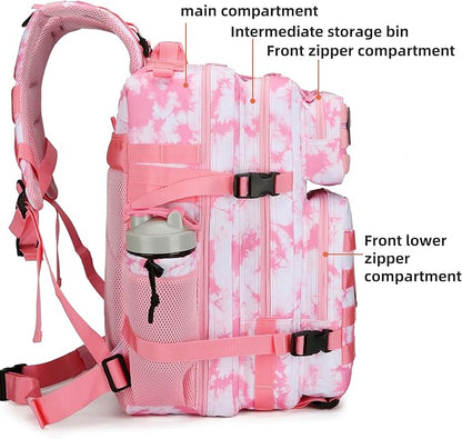 45L Tactical Assault Backpack 3 day assault pack with Molle Waterproof backpack Rucksack for Tactical Backpacks (Pink coral)