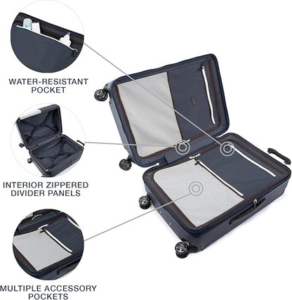 Travelpro Platinum Elite Hardside Expandable Checked Luggage, 8 Wheel Spinner, TSA Lock, Hard Shell Polycarbonate Suitcase, True Navy Blue, Checked Medium 25-Inch