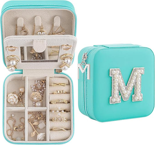 Birthday Gifts For Women, Initial Jewelry Box, Travel Jewelry Case, Gifts for Wife Girlfriend, Small Travel Jewelry Organizer, Gift for Girls, Graduation Gifts for Her, Bridesmaid Gifts