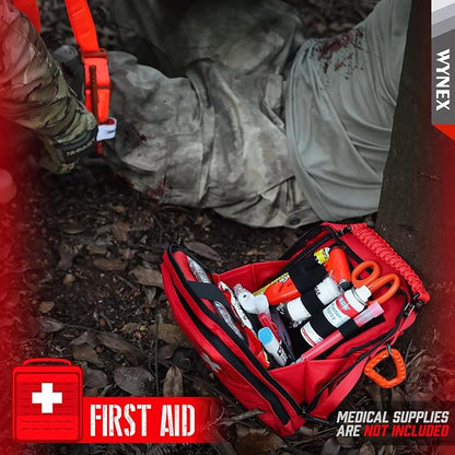 WYNEX Tactical Molle Admin Pouch, Utility EDC Pouch Organizer Modular Tool Pouch of Double Layer Design Medical EMT Attachment Bag Large Capacity with Elastic Webbing Insert Panel