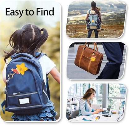 Leather Keychain Case Holder Compatible with Apple AirTag, GPS Airtag Keychain Finder Tracker with Key Ring, Anti-Scratch Protective Air Tag Cover
