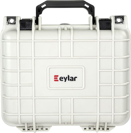 Eylar Small 10.62" Deep Gear, Equipment, Hard Camera Case Waterproof with Foam TSA Standards (White)