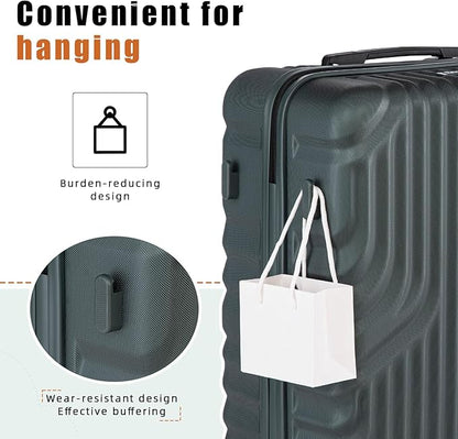 Luggage Sets Suitcase Sets 5 Piece Luggage Sets Suitcase with ABS Hard Shell Lightweight TSA Lock and Double Rotatable Detachable Wheels(DarkGreen,20"/24"/28"/DB/TB)