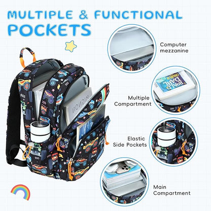 CAMTOP Backpack for Kids, Boys Girls Preschool Backpacks with Lunch Box Toddler Kindergarten School Bookbag Set