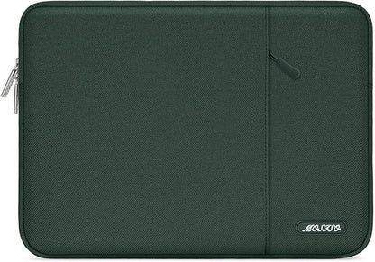 MOSISO Laptop Case 13.3 inch, 13-13.3 inch Laptop Sleeve Compatible with MacBook Air/Pro 13/Pro 14 M5 M4 M3 M2 M1, HP Dell ASUS Lenovo,Polyester Vertical Computer Sleeve Bag with Pocket,Midnight Green