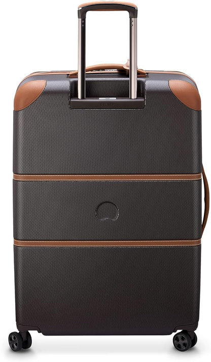DELSEY PARIS Chatelet Air 2.0 Hardside Luggage with Spinner Wheels, Chocolate Brown, Checked-Large 28 Inch