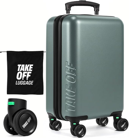 Take OFF Luggage Personal Item Travel Bag 3.0 – Compact Underseat Suitcase for Budget Airlines – Fits Sizers 18x14x8 – No-Fee Small Carry On Luggage with Wheels Removable, TSA Lock & Toiletry Pouch
