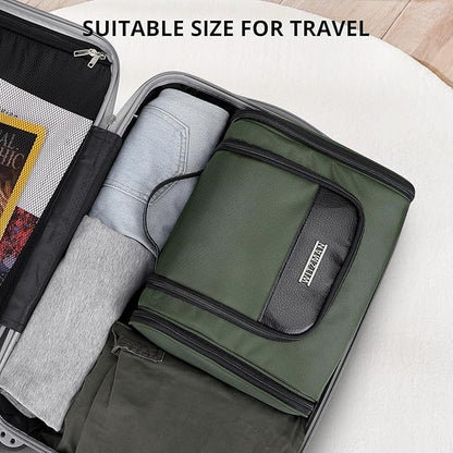 WITZMAN Toiletry Bag for Men Women Large Hanging Multi-organization Bathroom Bag Water-resistant Dopp Kit Shaving Bag Men(B690 Army Green)