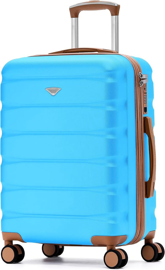 Flight Knight 24x16x10 Expandable Carry On Suitcase Hardside TSA Lock USB C Lightweight Luggage Silent Double Spinner Wheels Maximum Overhead Carry-On Bag For Virgin & South West Approved Airlines