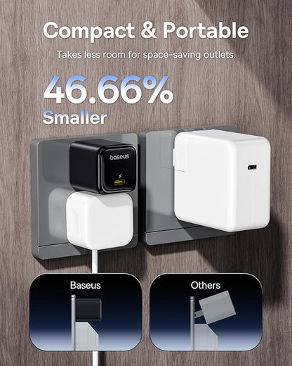 Baseus 45W USB C Charger Block, 2 Pack PPS Fast Charger Type C with USB-C Cable for iPhone 17/16/15 Series, iPad, Galaxy S24 Ultra and More Series