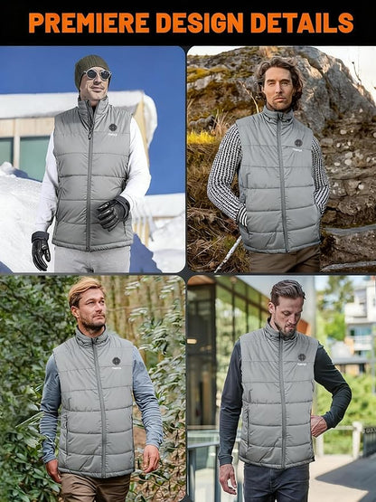 21 Heated Zones Heated Vest, with 40000mAH 7.4V Battery Pack Heated Vest for Men & Women, 5 in 1 Smart Controller