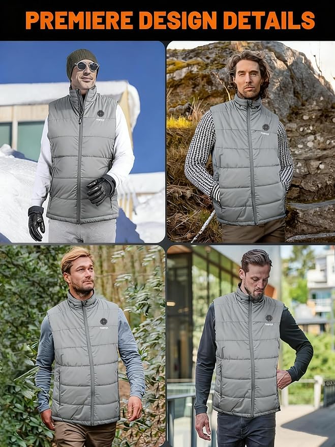 21 Heated Zones Heated Vest, with 40000mAH 7.4V Battery Pack Heated Vest for Men & Women, 5 in 1 Smart Controller