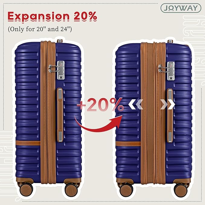 Joyway Expandable Luggage Sets 5 Piece, Lightweight Hard Shell Travel Suitcase Set with Spinner Wheels and TSA Lock
