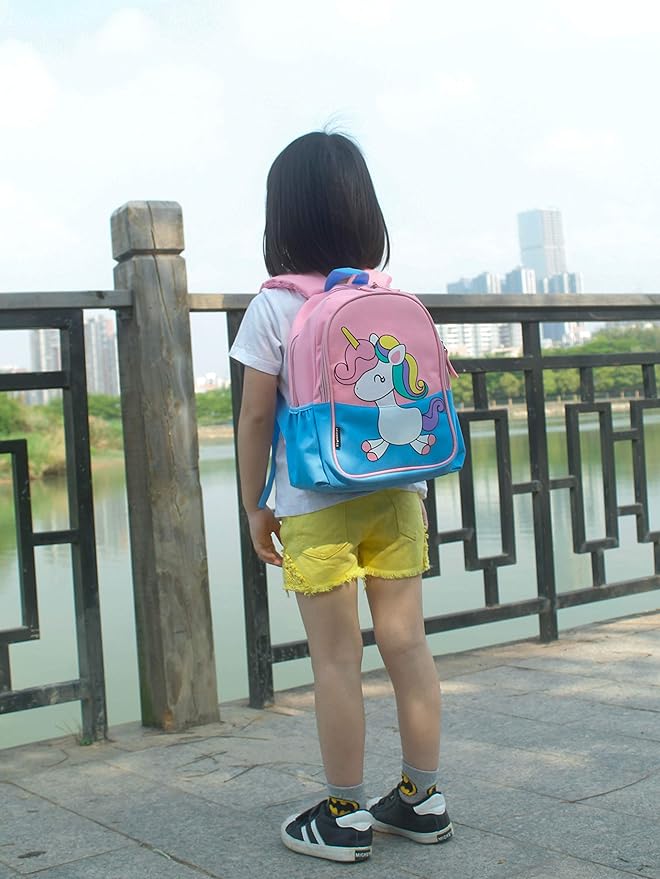 11 Inch Kids Small Toddler Preschool Travel Backpack Cool Cute Cartoon Daypack (Little Blue Unicorn)