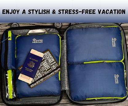 SUITEDNOMAD Ultralight Compression Packing Cubes Set, Suitcase and Backpack Travel Organizer Bags