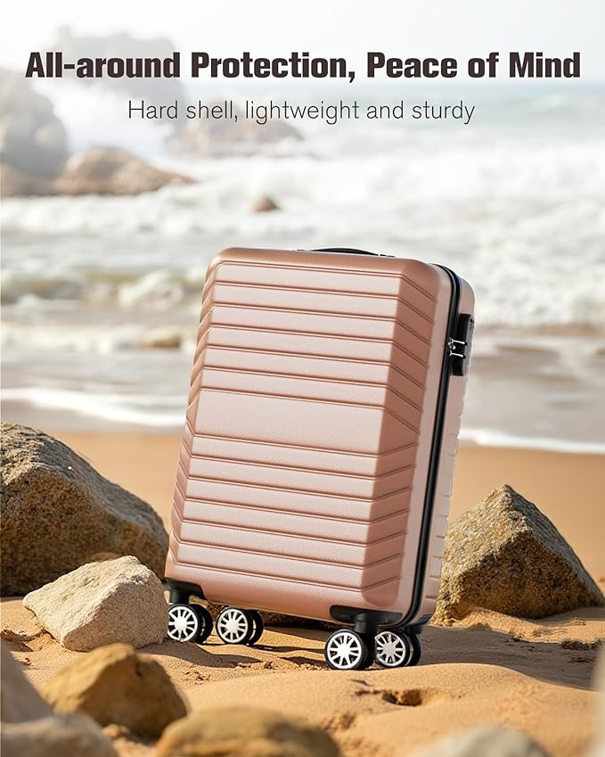 10 Piece Luggage Sets, 3 Piece Suitcase Set, 20 inch Carry on Luggage, 24 inch and 28 inch Checked Luggage with 7PC Packing Bags