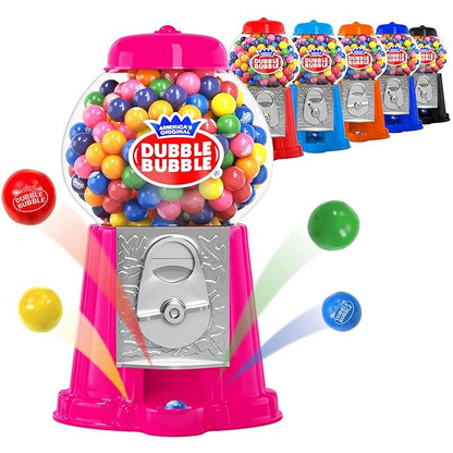 8.5" Coin-Operated Gumball Machine Bank with 85 Gumballs - Pink Candy Dispenser Toy for Kids