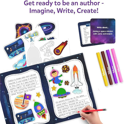 Skillmatics Storybook Art Kit - Create Space-Themed Stories, DIY Craft & Writing Kit with 300+ Stickers, Scrapbooking Activity, Gifts for Kids Ages 5, 6, 7, 8, 9, 10