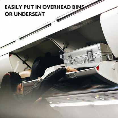 All Aluminum Carry On Luggage 22x14x9 Airline Approved Hard Shell Carry On Luggage Zipperless Luggage Metal 20inch Suitcase Luggage, Sliver