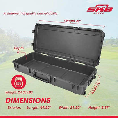 SKB Hard Protective Storage Case, Foam, Wheels for Equipment, iSeries 47" x 19" x 8", Dark Gray