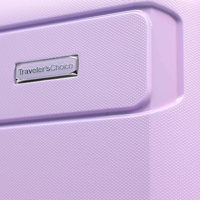Traveler's Choice Pagosa Indestructible Hardshell Expandable Spinner Luggage, Lavender, 22-Inch Carry-on