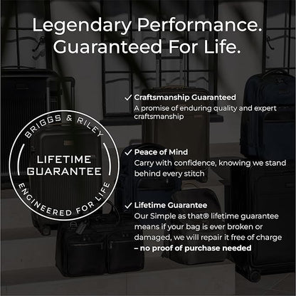 Briggs & Riley 29" Large Expandable Spinner - Checked Luggage for Travel, Suitcases with Wheels, Softside Rolling Bag for Men & Women, Self-Repairing Zipper - Baseline Collection, Steel Gray