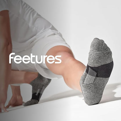 Feetures Elite Light Cushion No Show Tab Athletic Ankle Socks - Sport Sock with Targeted Compression